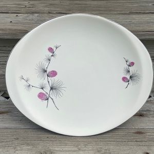 Vintage Canonsburg Pottery Sky Line Wild Clover (Coupe) Large Platter Dish